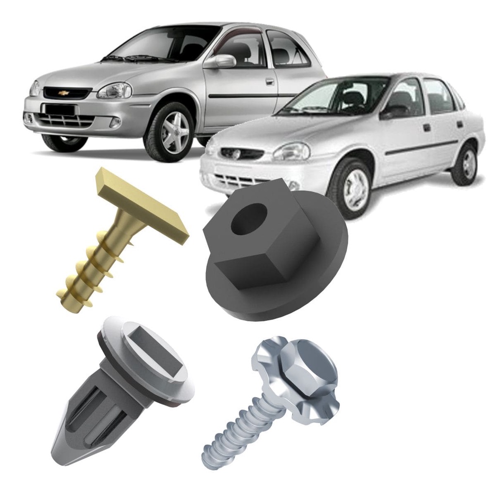 Kit Grampo Parachoque Traseiro Corsa 1994 A 2010 C/28 Pçs