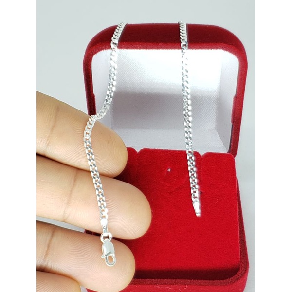 pulseira Grumet escama de peixe 21cm 2.2mm na prata 925 legítima