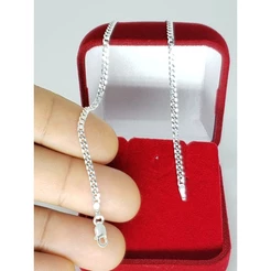 pulseira Grumet escama de peixe 21cm 2.2mm na prata 925 legítima