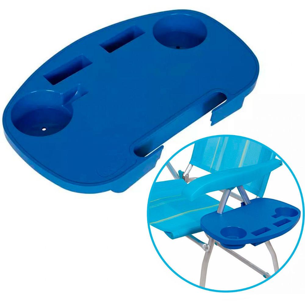 Mesa Portátil Porta Copo em Polipropileno para Cadeiras de Praia Azul MOR em Oferta na Shopee