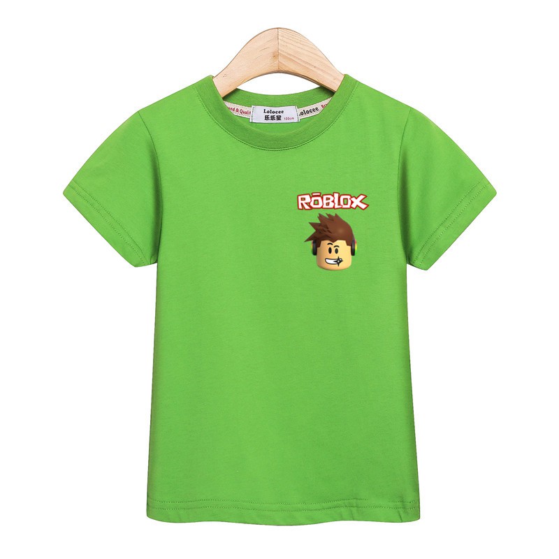 Moda Menino Tops Kid T Shirt Roblox Impressao Cracha Camisa De