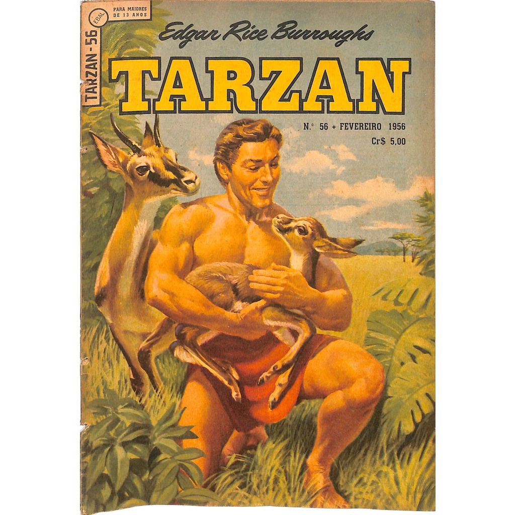 Edgar Rice Burroughs - Tarzan - Nº 56 Fev 1956 - Ebal - Hq