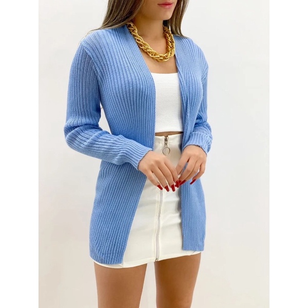 Cardigan casaco kimono tricot