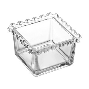 Bowl Quadrado em Cristal Coração Transparente 8,5x5cm - Lyor