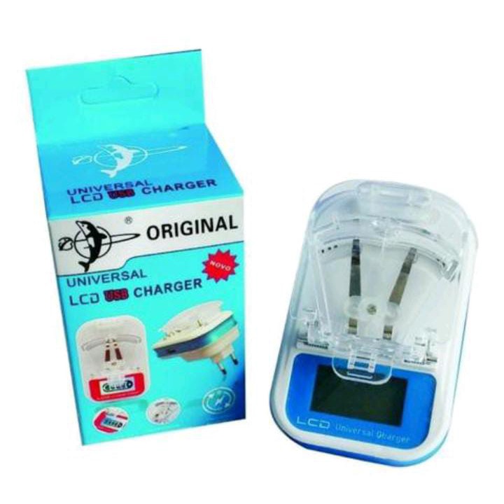 Carregador Digital Universal +entrada Usb Visor Bivolt Externa LCD