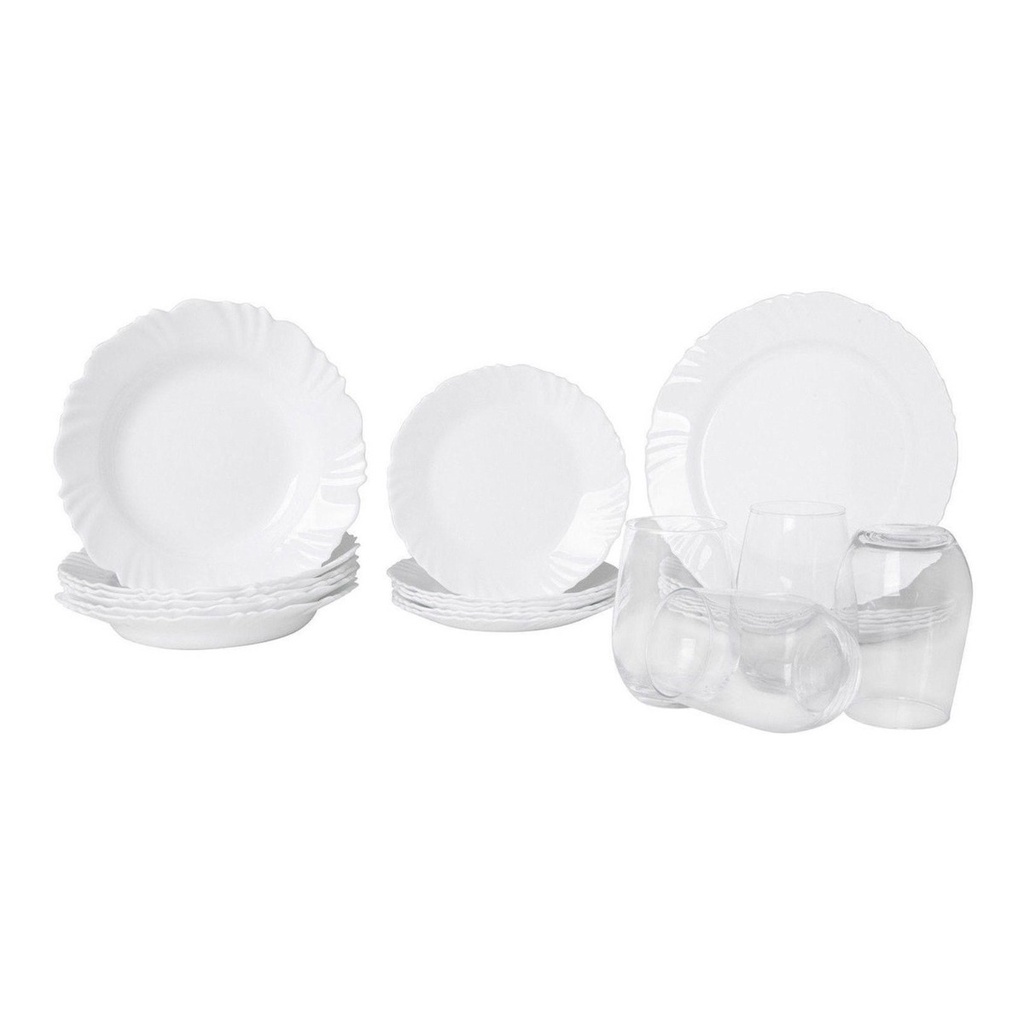Aparelho Jogo De Jantar Branco Delicado Caixa 24 Peças