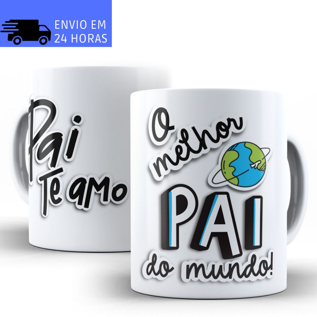 Caneca Dia dos Pais Personalizada de Porcelana para Presente Xícara Feliz