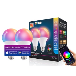 Kit Smart Tuya Lâmpada Inteligente Bulbo E27 Colorido Rgb branco quente frio 15W