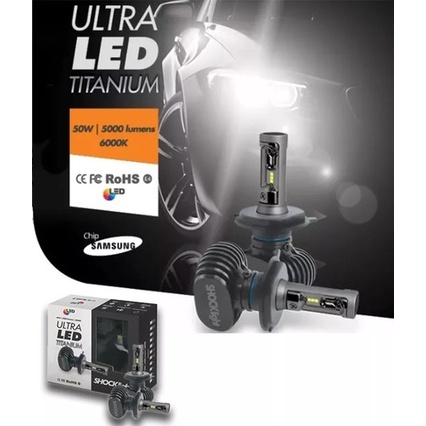 Par De Lâmpadas Ultra Led Titanium Shocklight Hb4 em Oferta na Shopee