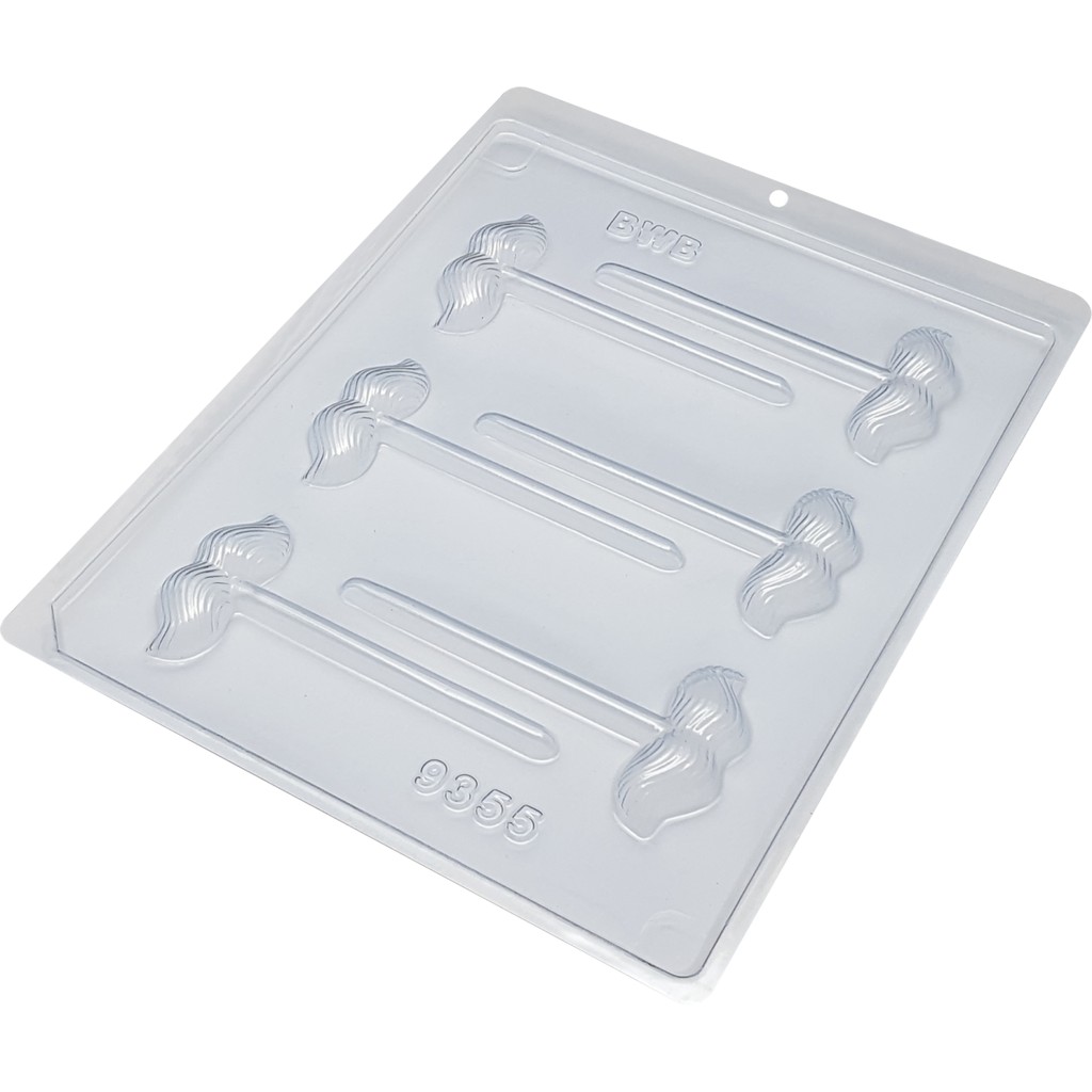 Forma Simples  Pirulito Bigode 1 9355 -(C3) em Acetato BWB Para Bombom e Doces de Chocolate. - Home & Living