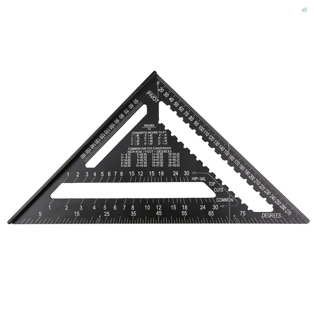 T&M 12 Inch Rafter Square Aluminum Alloy Metric Triangle Ruler Double ...