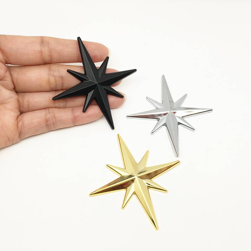 Guia De Metal 3D Estrela Carro Motocicleta Adesivo Caminhão Etiqueta Emblema Decalque Crachá Estilo Decoração Acessórios