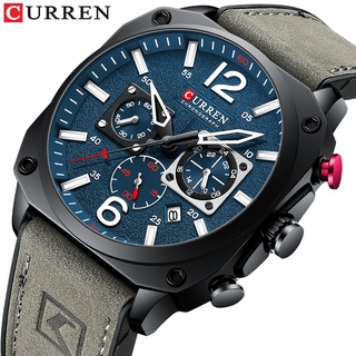 CURREN Relógio Masculino De Quartzo Original Moderno Com Pulseira De Couro À Prova D