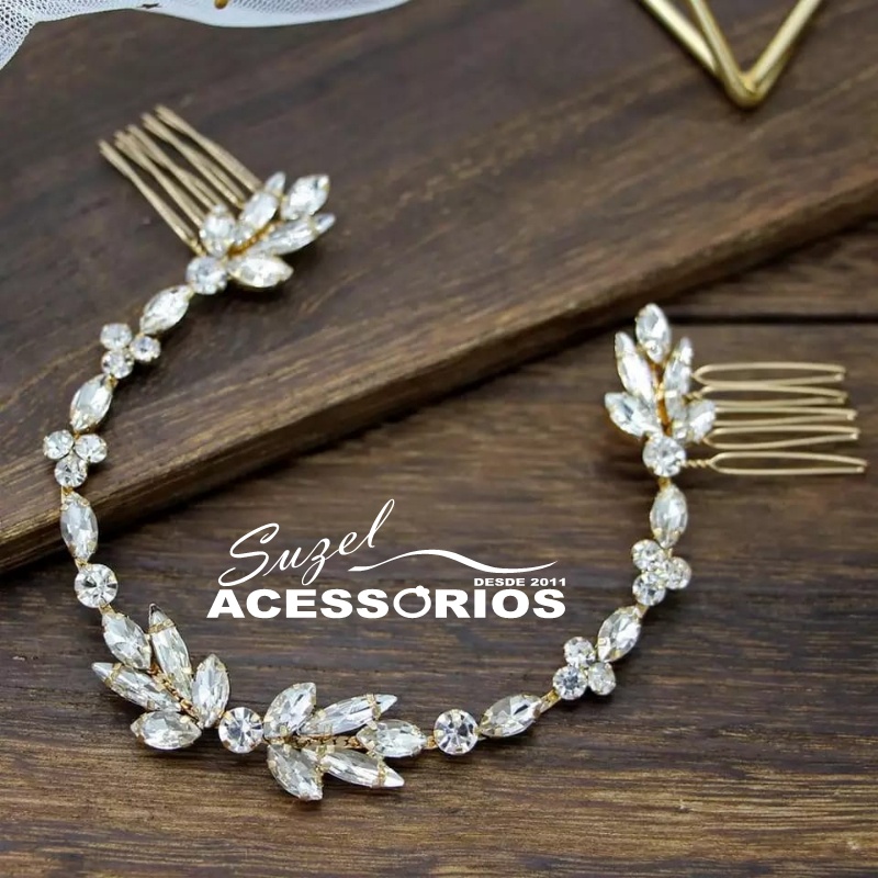 Arranjo De Cabelo Pente Noiva Grinalda Casamentos Bodas