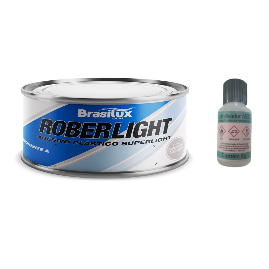 Massa Plástica para Reparos 500g Automotiva Roberlight com Catalisador - Brasilux em Oferta na Shopee