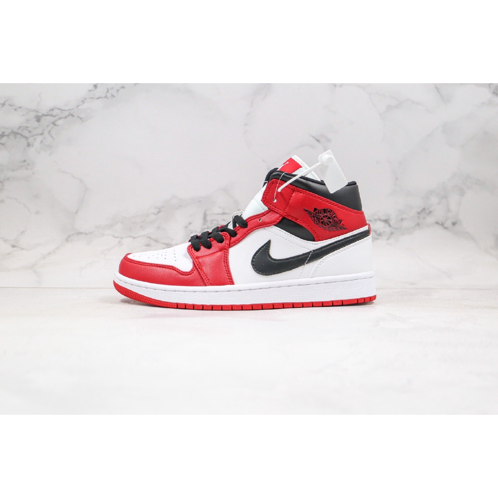 nike air jordan mid black and red