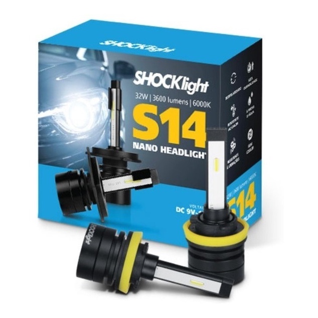 Par Lampadas Super Led Mini Shocklight S14 Nano H11 H8 Headlight