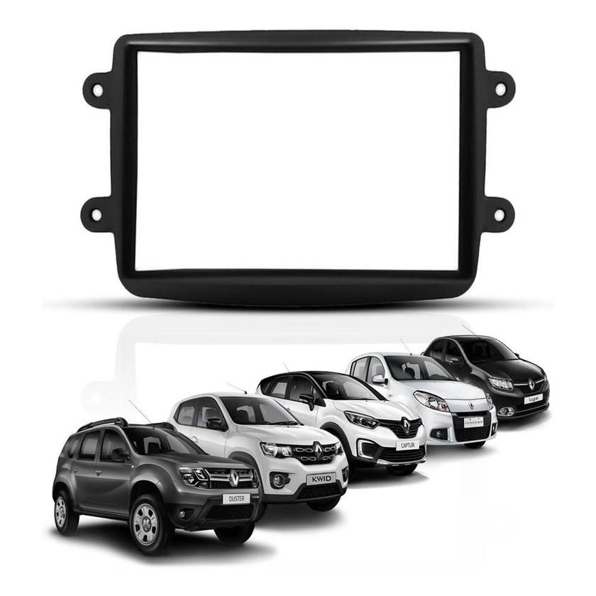 Moldura Central Painel 2 Din Renault Dvd 2 Din Multimidia
