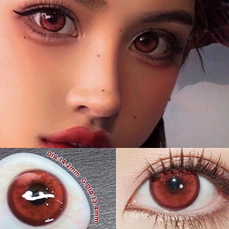 Lente De Contato Vermelha Vampiro Cosplay Dracula Halloween Páscoa Anime Japonês Natureza Anual Uso Red Series Lentes