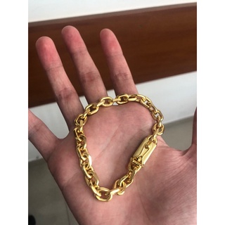 Pulseira cadeado luxo moeda antiga sem banho de ouro