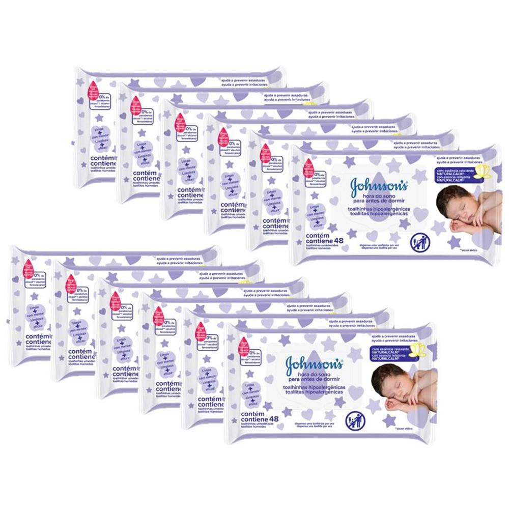 Lenços Umedecidos Johnson's Baby Hora do Sono com 576 unidades em Oferta na Shopee