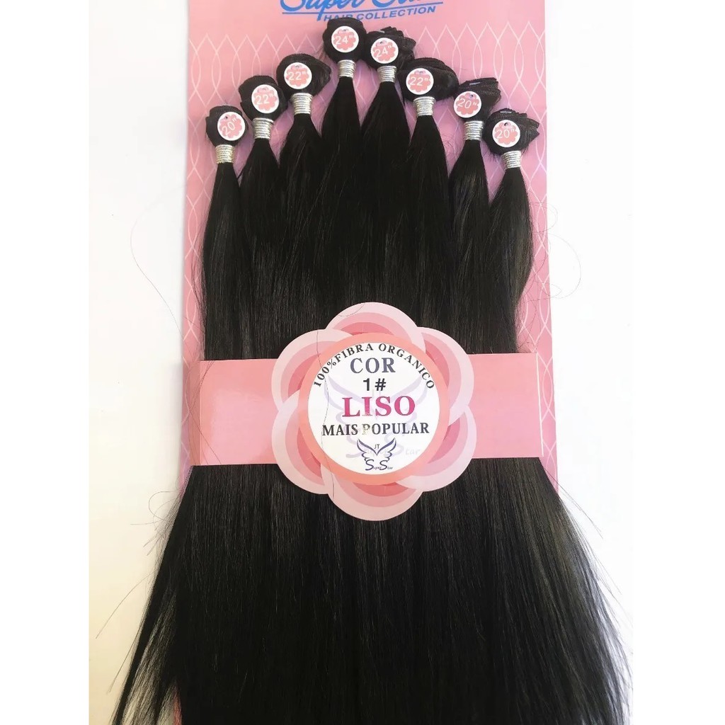 Cabelo 100% Orgânico - Liso - Mais Popular - Super Star - 1pct