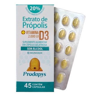 Extrato de Própolis C/Vitamina D3 45Caps - Prodapys em Oferta na Shopee