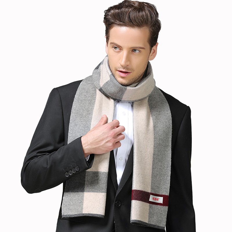Cachecol Grosso Masculino De Alta-end Simples E Longo | Shopee Brasil