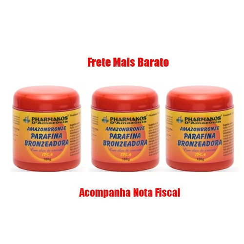 3 Parafina Bronzeadora Amazon Bronze Pharmakos 180g Original