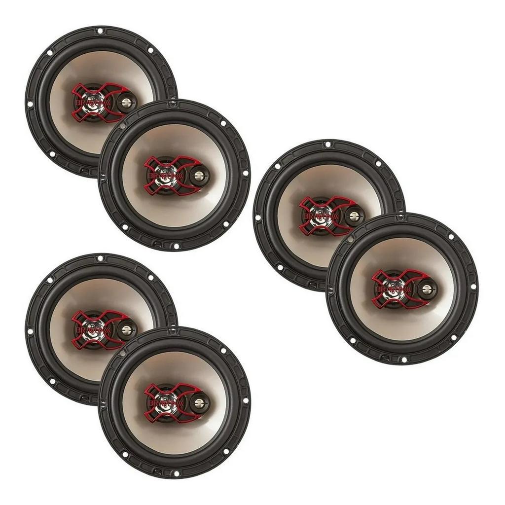 3 Pares Auto Falantes Bravox 6 Polegadas Triaxial B3x60x Kit em Oferta na Shopee