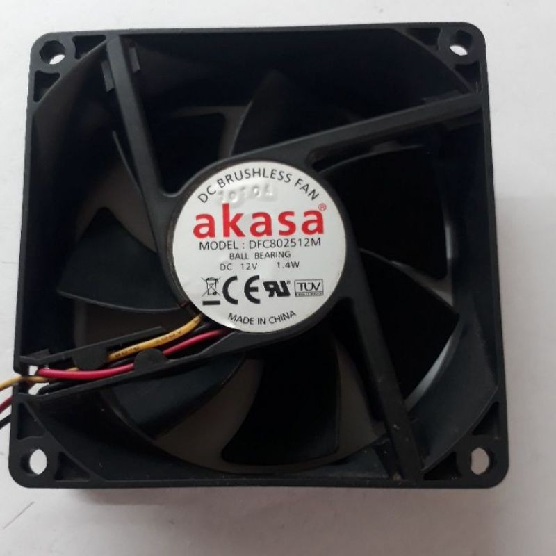 COOLER 80X80X25MM 12V 1.4W AKASA DFC802512M C/ROLAMENTO 3 FIOS