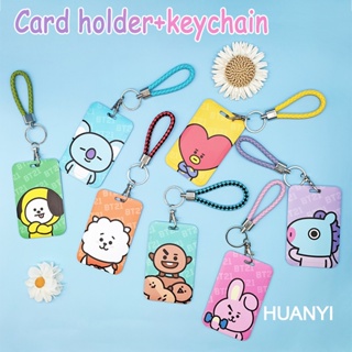 Novo Protetor De Cartão Cartoon BTS Card Com Pulseira Porta Cartões De Identificação Bonitos Crédito E Ônibus Cordão De em Oferta na Shopee