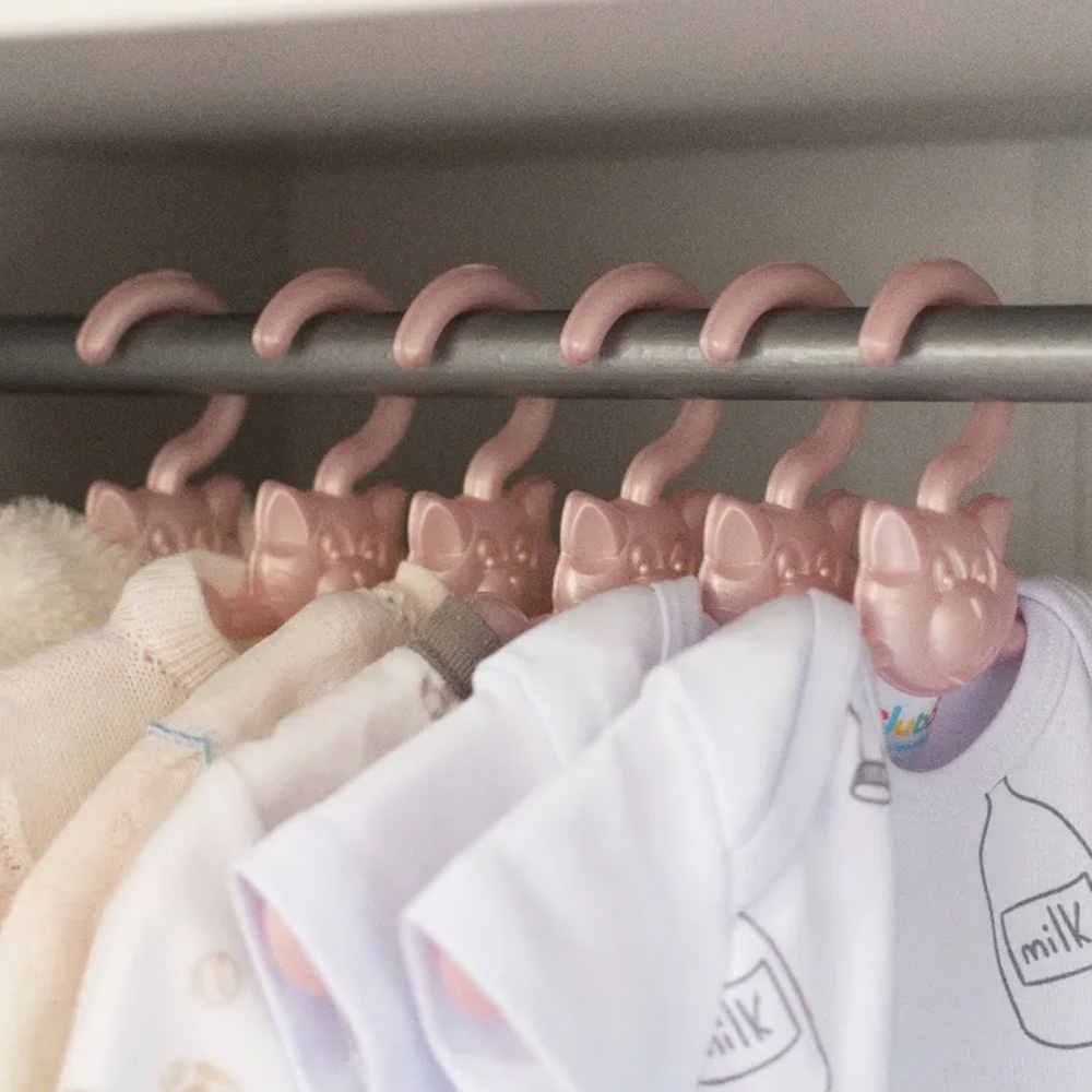 Kit 3 Cabide Baby Infantil Plástico Perolado Menino Menina