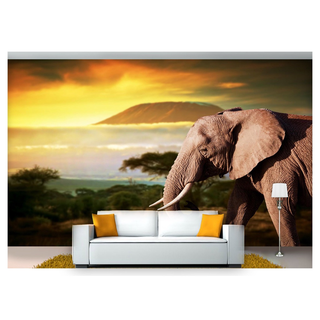 papel de parede Animais Elefante Savanna 3D 7,5m² ANM185