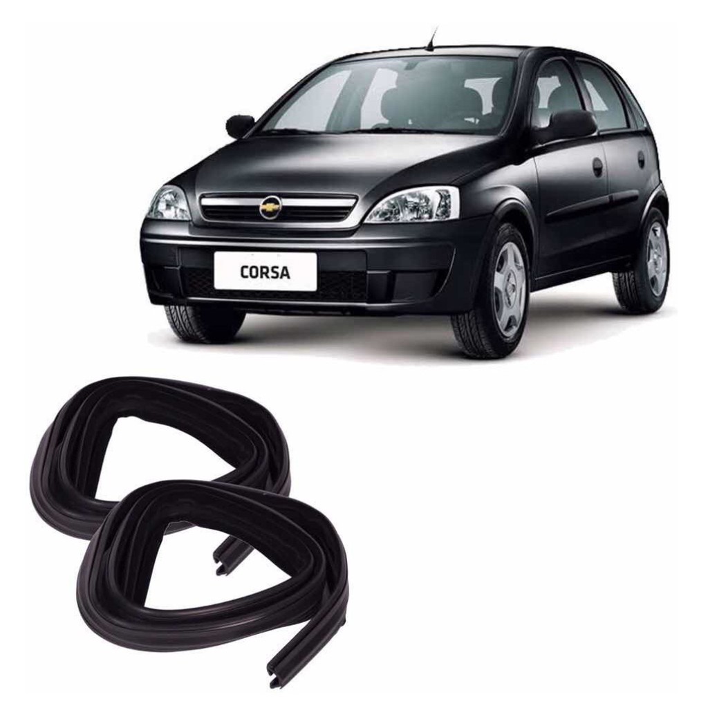 Par Canaletas Vidro Portas Dianteiras Corsa Sedan Maxx Joy 4 portas - 2002 até 2010