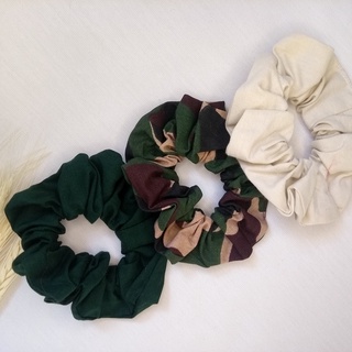 Kit Scrunchie Modelo Basico Estampa Camuflado