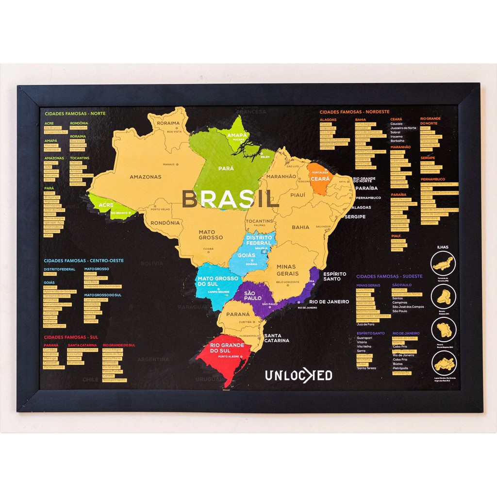 Mapa Do Brasil de Raspar | Unlocked | Mapa de Viagens | Raspadinha ...