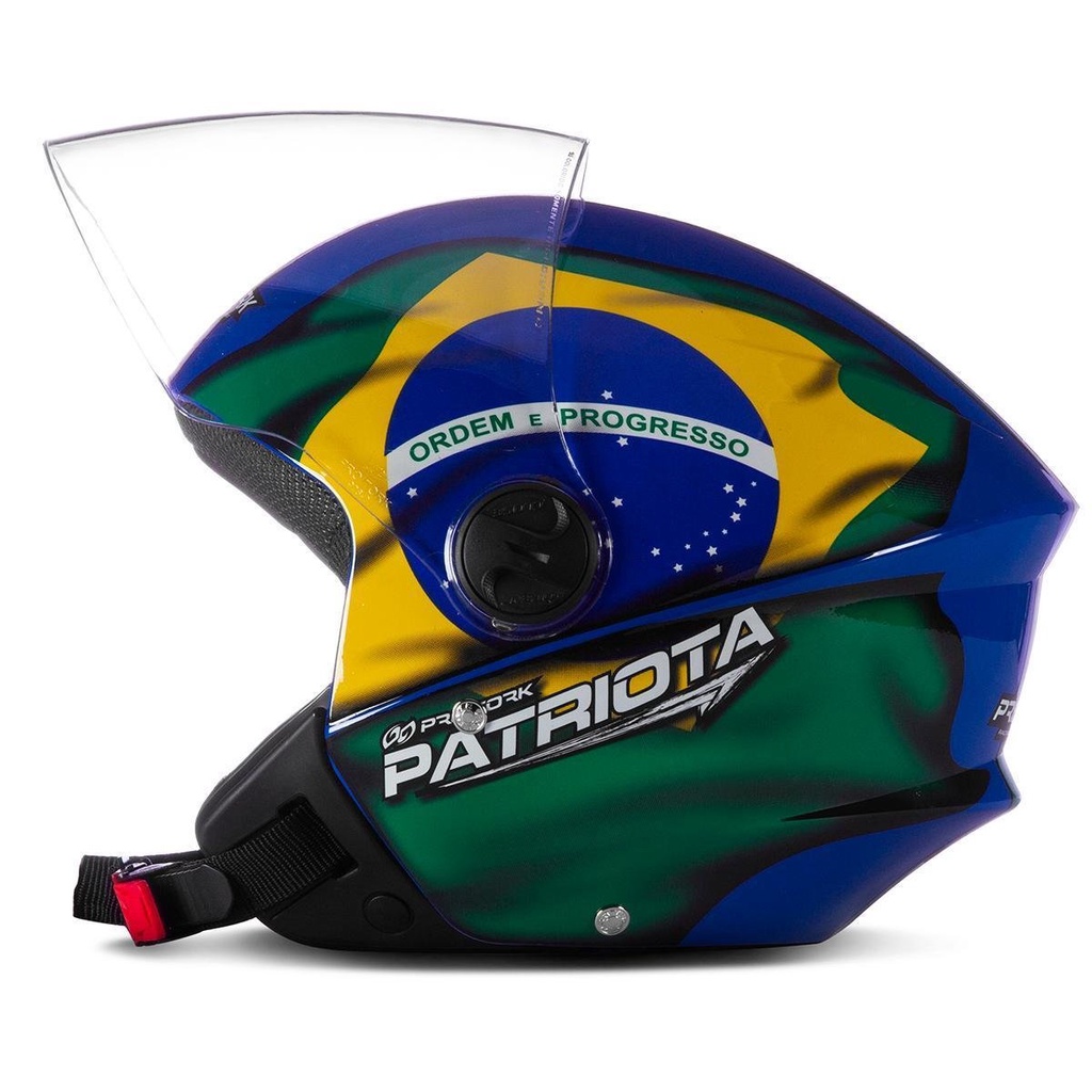 Capacete Aberto Pro Tork New Liberty 3 Patriota Moto Motoqueiro Masculino Feminino Brasil 56 58 e 60