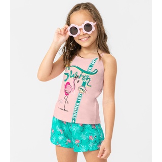 Conjunto Infantil Feminino Flamingo Rovitex Rosa
