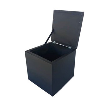 Baú Puff Quadrado Courino De Decoração Organizador. em Oferta na Shopee