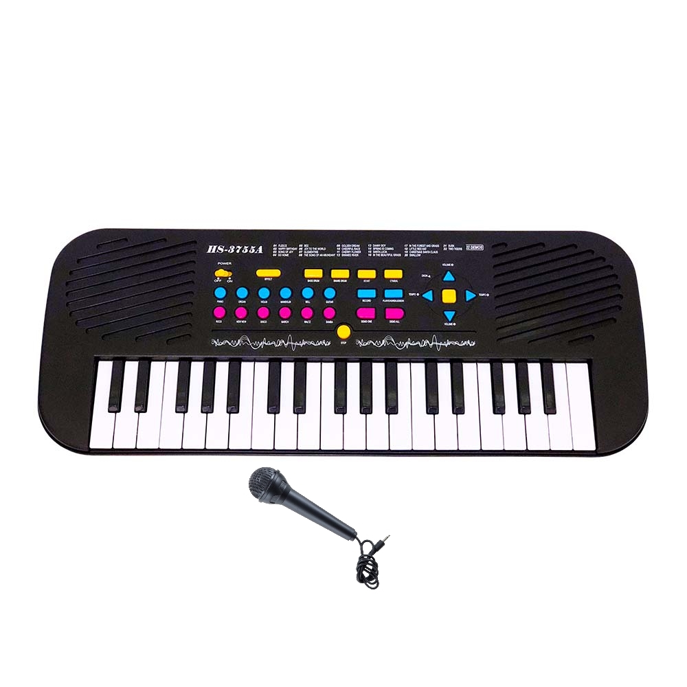 Piano Teclado Infantil Microfone Cantar Brinquedo Musical 37 Teclas C/ Microfone - Dm Toys