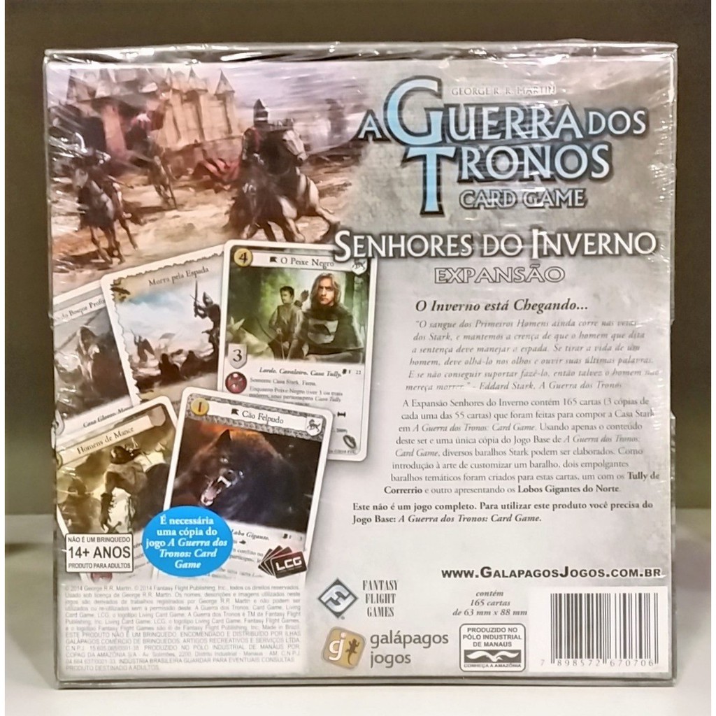 A Guerra Dos Tronos Card Game Expansao Senhores Do Inverno Galapagos Jogos Shopee Brasil