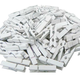 Mini Pregador/Prendedor de Madeira Grande Branco 3,5cm - 15 ou 50 unidades
