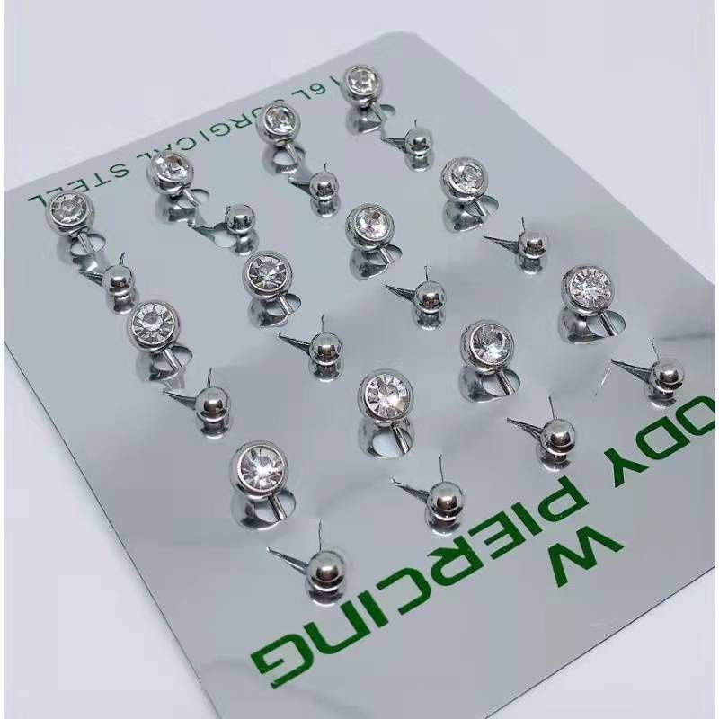 Piercing De Umbigo Em Aço cirúrgico Cartela Com 12 Unidades em Oferta na Shopee