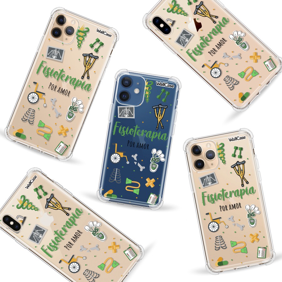 Capinha de Celular Transparente Cp08 Profissão Fisioterapia Para iPhone 5 6 7 8 11 12 13 14 15 16E 17 Se Xr Xs Pro Max