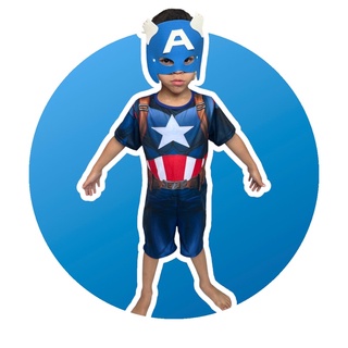Fantasia Capitao America Infantil Menino com Máscara Criança