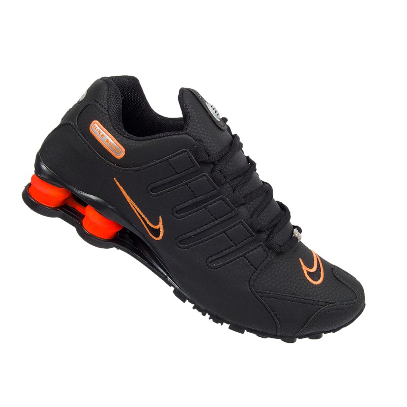 Nike shox preto store laranja