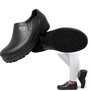 Sapato Eva Borracha Soft Works Preto BB65 para Clínicas Hospitais Cozinha Enfermagem Limpeza Hospitalar Cirúrgico Hoteis EPI Antiderrapante Babuche Hospitalares Hotel Saude Lavar Quintal