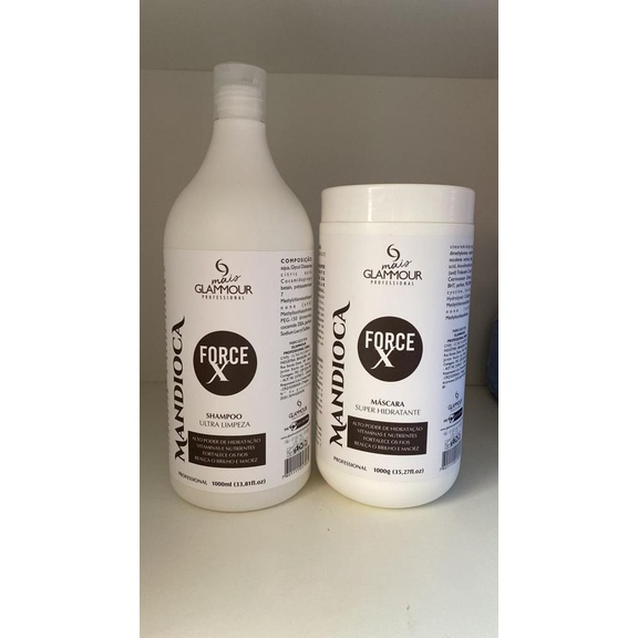 Kit Shampoo E Mascara Hidratação Intensa Mandioca  Glamour 1kg