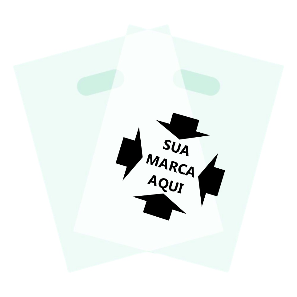 Sacolas Personalizada com sua logo vasada 20x30 50 unid. transparente incolor